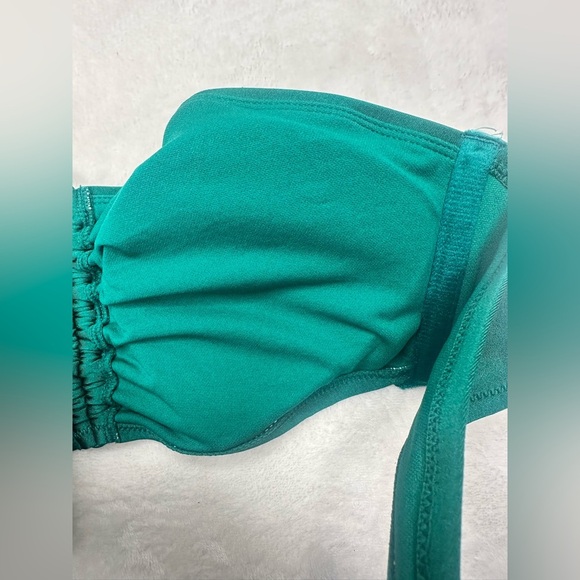 Shade & Shore Women Shirred Front Bandeau Bikini Top Green  Size L (12-14) - Picture 7 of 11